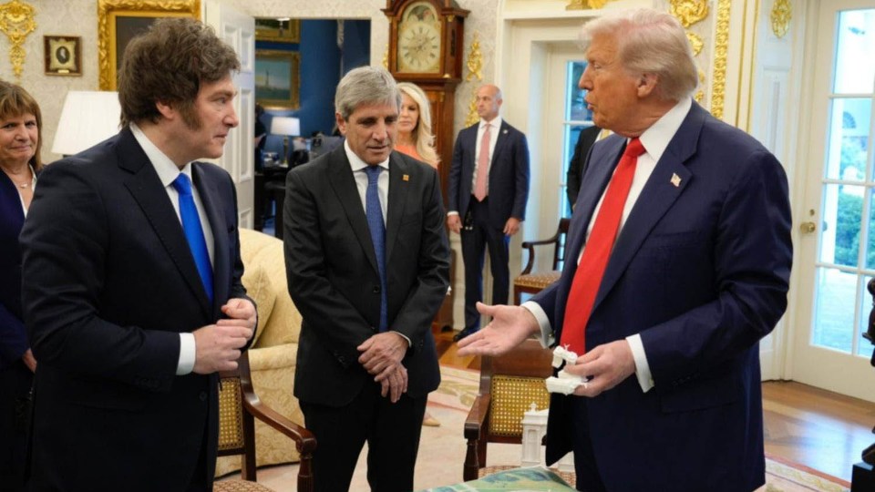 Patricia Bullrich,Javier Milei and Luis Caputo with Donald Trump